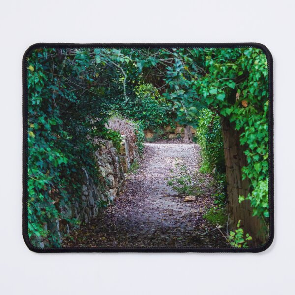 Item preview, Secluded Ivy-Covered Garden Pathway Framed by Stone Walls and Lush Green Archway designed and sold by Nmallia.