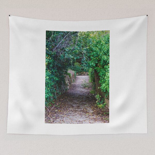 Item preview, Secluded Ivy-Covered Garden Pathway Framed by Stone Walls and Lush Green Archway designed and sold by Nmallia.