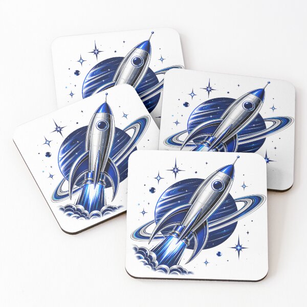 Item preview, Rocket Ship Blast Off & Ringed Planet designed and sold by Piising.
