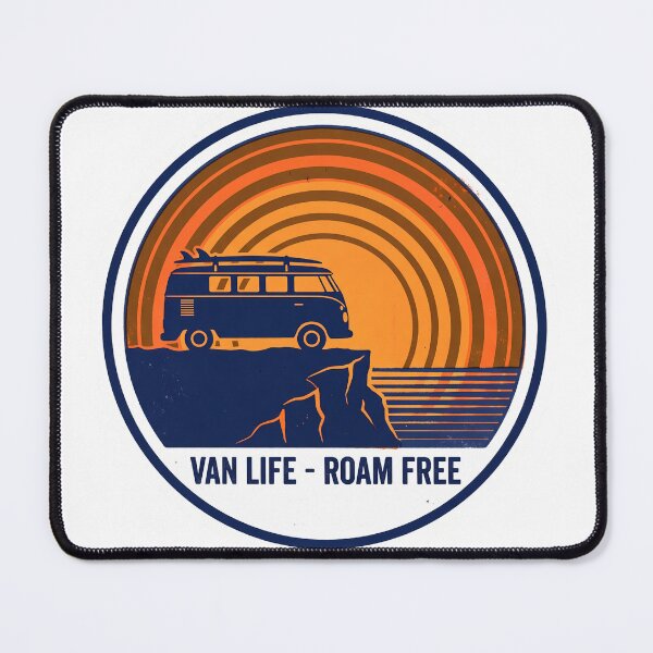 Item preview, Van Life Roam Free Retro Camper Van Surf Badge designed and sold by LoliDesignShop.