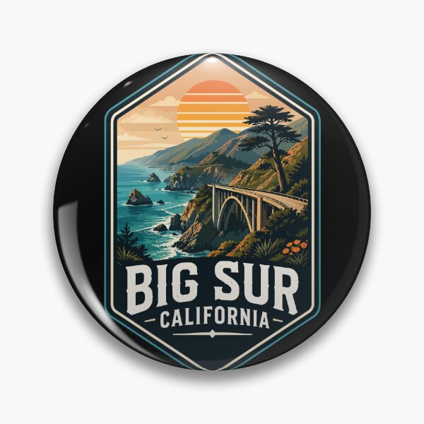 Item preview, Big Sur California Coast Retro Vintage designed and sold by TomFrontierArt.