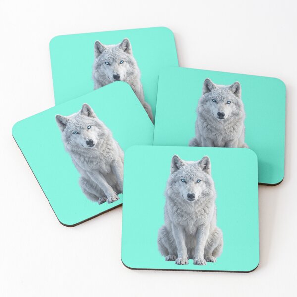 Item preview, Majestic White Wolf with Blue Eyes Sticker designed and sold by Utopian-Magic.