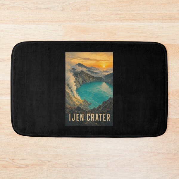 Item preview, Kawah Ijen East Java Travel Art | Blue Fire Volcano Illustration designed and sold by AMICO77.
