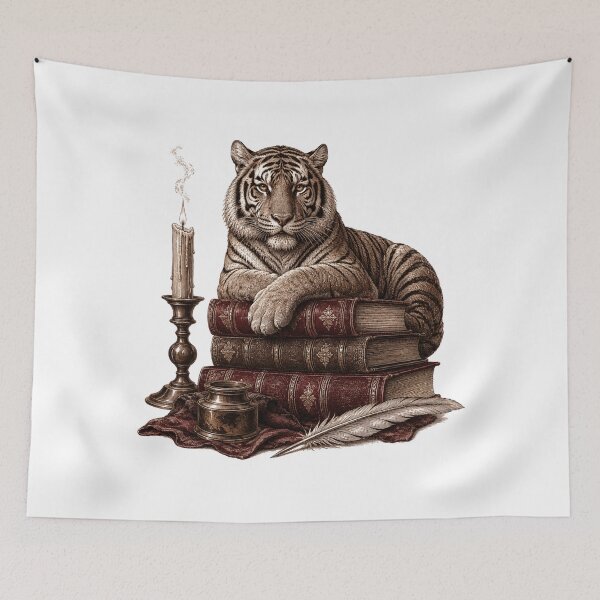 Item preview, Dark Academia Tiger on Antique Books designed and sold by Piising.