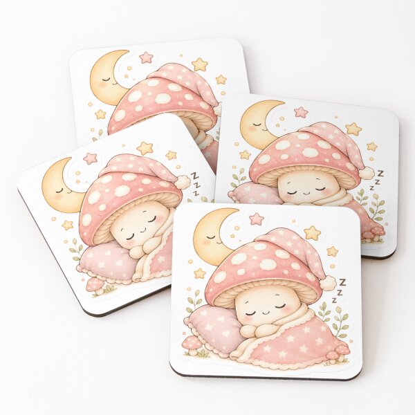 Item preview, Sleepy Mushroom Under Moonlight | Cute Cottagecore Sticker designed and sold by BLOOMVELLE.