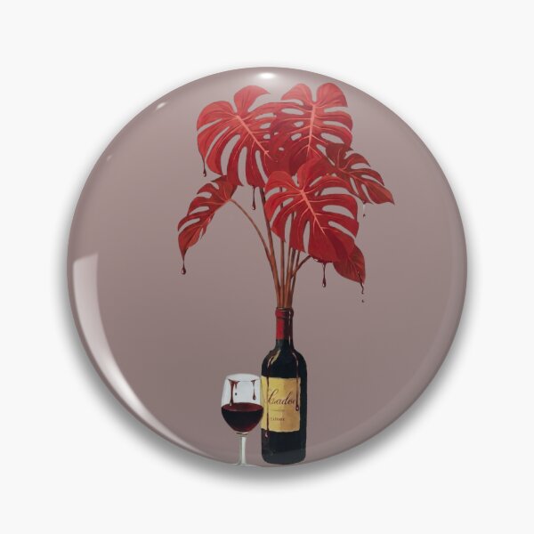 Item preview, Red Monstera Plant Wine Bottle Dark Botanical Gothic Houseplant Aesthetic designed and sold by Daily-chaos.