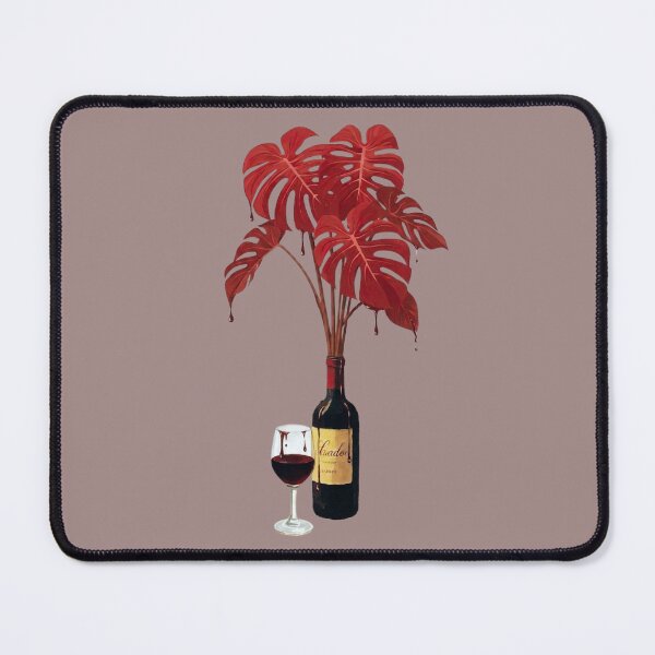 Item preview, Red Monstera Plant Wine Bottle Dark Botanical Gothic Houseplant Aesthetic designed and sold by Daily-chaos.