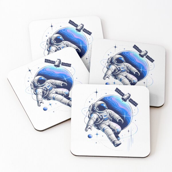 Item preview, Floating Astronaut & Orbiting Satellite Cosmic designed and sold by Piising.