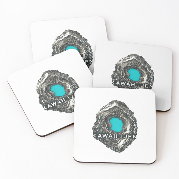Item preview, Kawah Ijen East Java Travel Art | Blue Fire Volcano Illustration designed and sold by AMICO77.