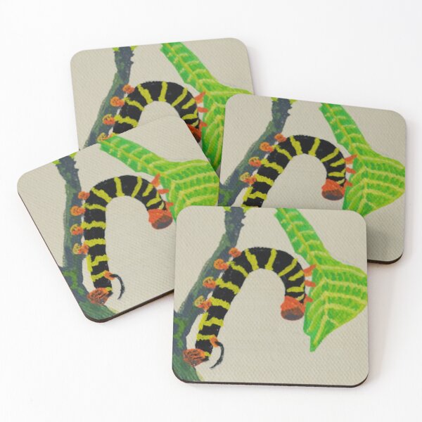 Item preview, Exotic caterpillar dines on a leaf designed and sold by Art by Margaret.