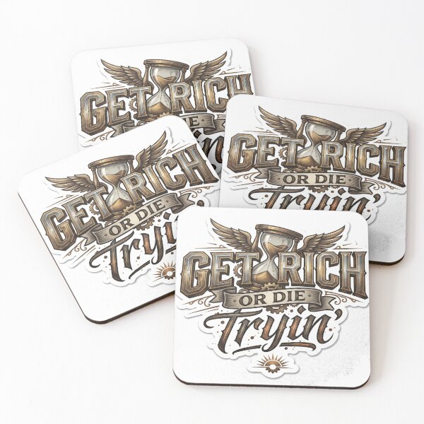 Item preview, Get Rich or Die Trying Vintage Hustle Motivation Sticker designed and sold by MAStrends.