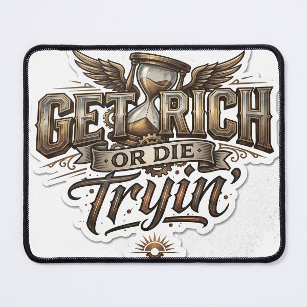 Item preview, Get Rich or Die Trying Vintage Hustle Motivation Sticker designed and sold by MAStrends.