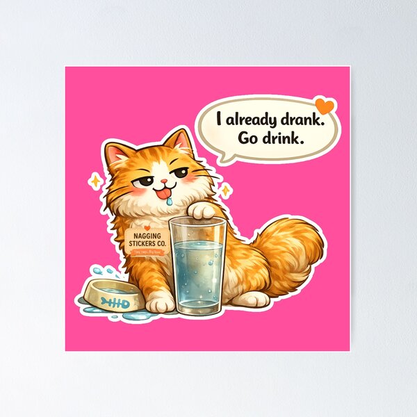 Item preview, NAGGING CAT LaMaisonOfMY I ALREADY DRANK, GO DRINK. COLLECTION | PINK Edition | No.01 designed and sold by LaMaisonOfMY.