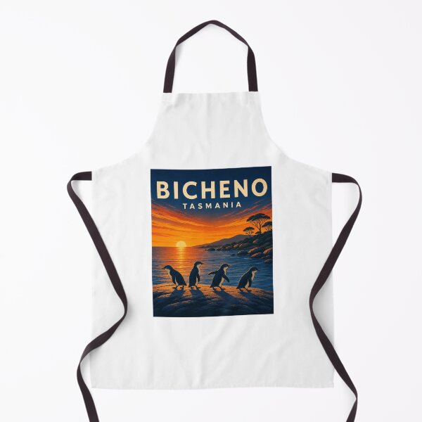 Item preview, Bicheno Tasmania Travel Art | Little Penguins and Coastal Illustration designed and sold by AMICO77.
