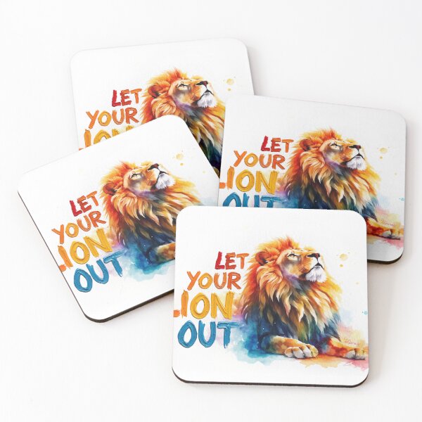 Item preview, LET YOUR LION OUT - A burst of energy and color - Lion Spirit Empowering Art  designed and sold by Greenwald Gallery.