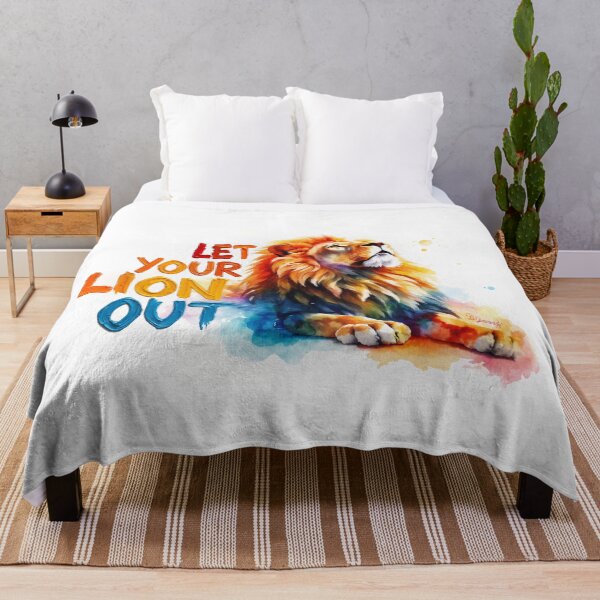 Item preview, LET YOUR LION OUT - A burst of energy and color - Lion Spirit Empowering Art designed and sold by Greenwald Gallery.