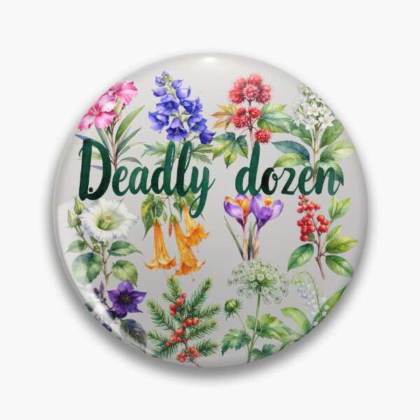 Item preview, Deadly Dozen, twelve poisonous plants, large text designed and sold by LiskoDesign.