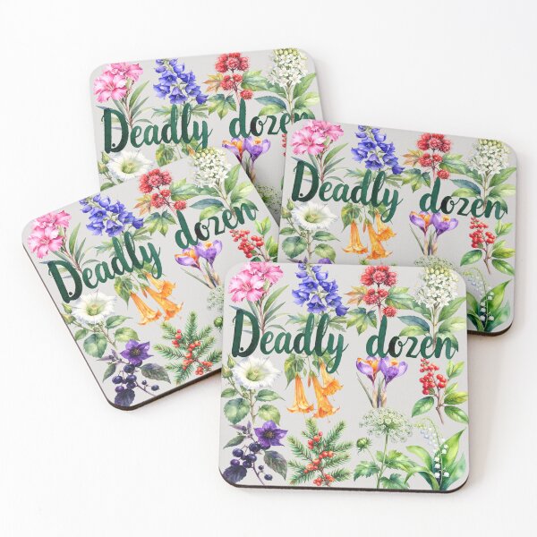 Item preview, Deadly Dozen, twelve poisonous plants, large text designed and sold by LiskoDesign.