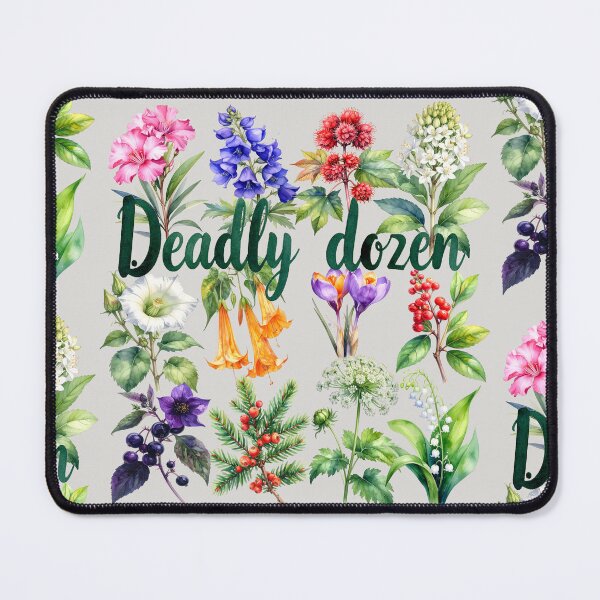 Item preview, Deadly Dozen, twelve poisonous plants, large text designed and sold by LiskoDesign.