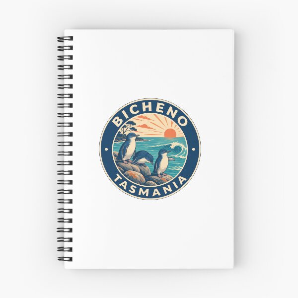 Item preview, Bicheno Tasmania Travel Art | Little Penguins and Coastal Illustration designed and sold by AMICO77.