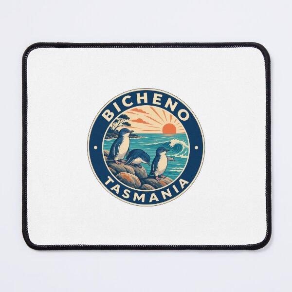 Item preview, Bicheno Tasmania Travel Art | Little Penguins and Coastal Illustration designed and sold by AMICO77.
