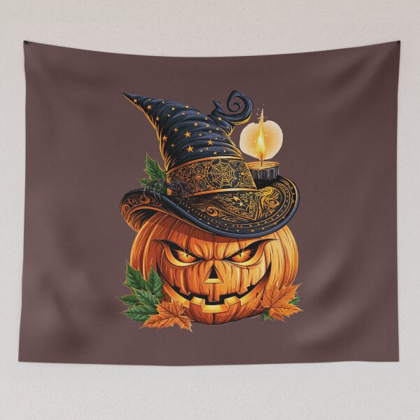 Item preview, Halloween Pumpkin With Witch Hat designed and sold by MythicMood.