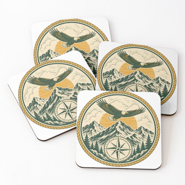 Item preview, Wilderness Eagle Mountain & Compass Emblem designed and sold by Piising.