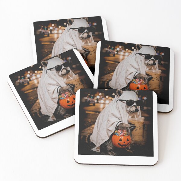 Item preview, Ghost Raccoon With Iced Coffee and Candy designed and sold by KireVeronica.