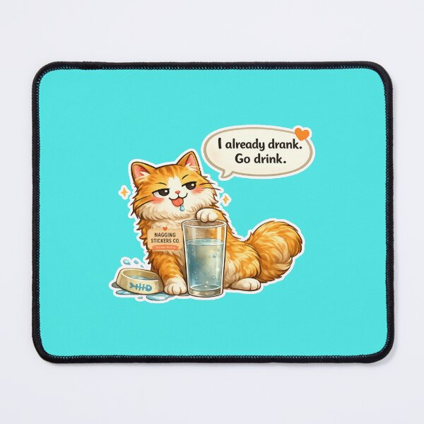 Item preview, NAGGING CAT LaMaisonOfMY I ALREADY DRANK, GO DRINK. COLLECTION | AQUA Edition | No.01 designed and sold by LaMaisonOfMY.