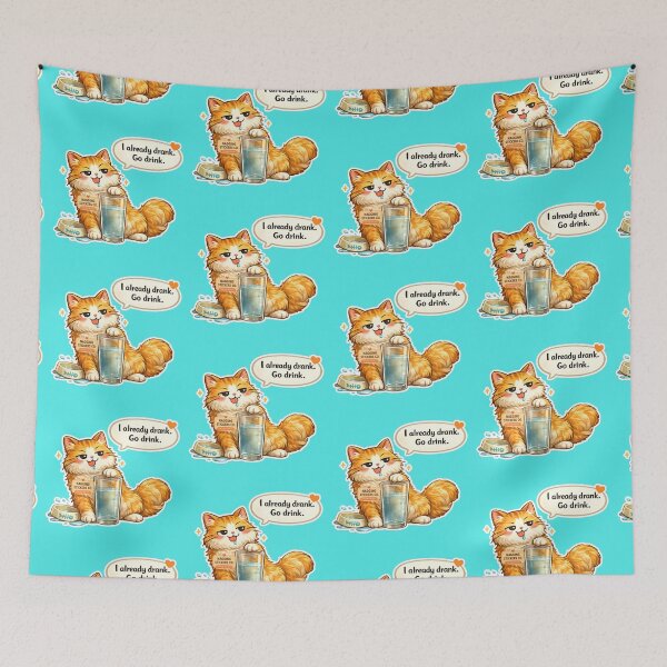 Item preview, NAGGING CAT LaMaisonOfMY I ALREADY DRANK, GO DRINK. COLLECTION | AQUA Edition | No.01 designed and sold by LaMaisonOfMY.