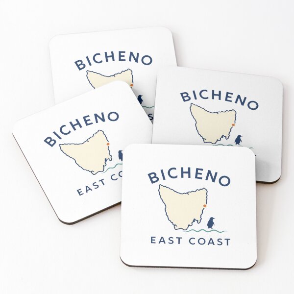Item preview, Bicheno Tasmania Travel Art | Little Penguins and Coastal Illustration designed and sold by AMICO77.