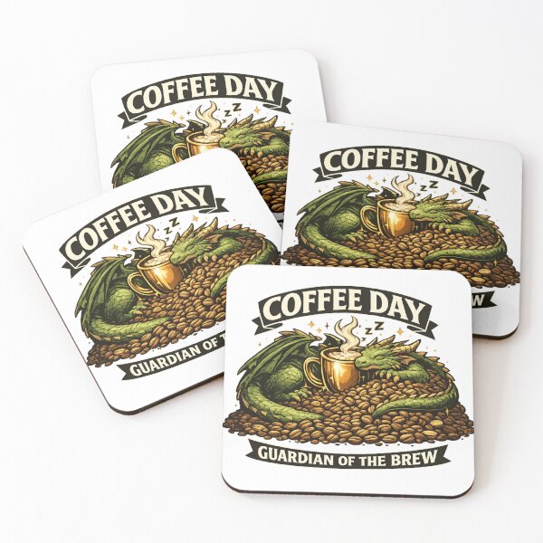 Item preview, Coffee Day Guardian of the Brew | Sleeping Dragon Coffee Lover Fantasy Design designed and sold by irfanshikh.