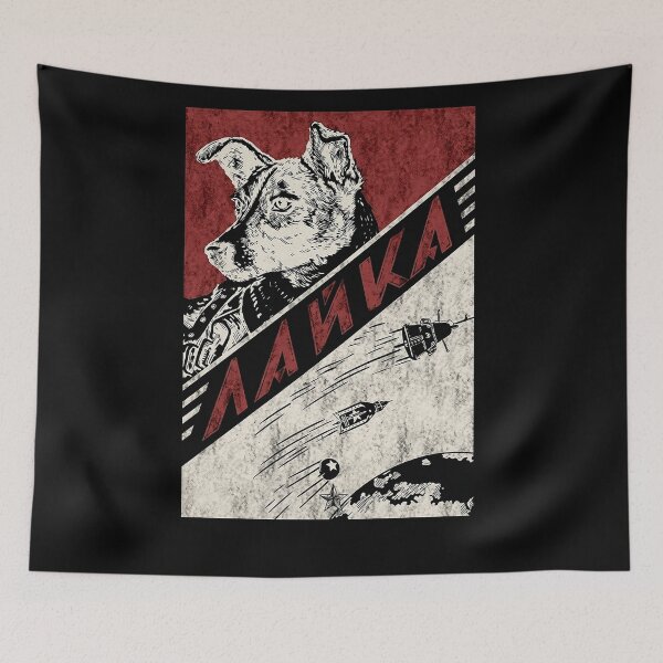 Item preview, Laika Soviet Space Dog Propaganda Art designed and sold by kiwibroc.