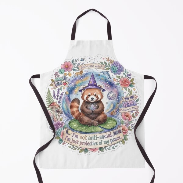 Item preview, Red Panda Witch Self-Care Peace Funny Mental Health Quote designed and sold by DreamyBrushArt.