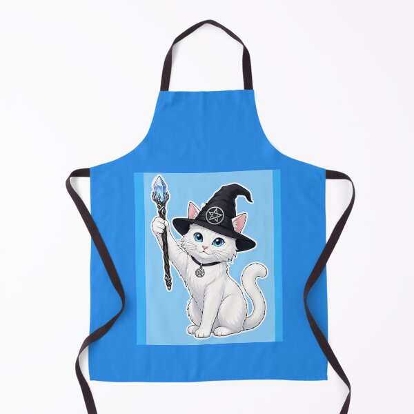 Item preview, White Magick Witch Cat With Wand and Pentacle designed and sold by Witch Joseph.