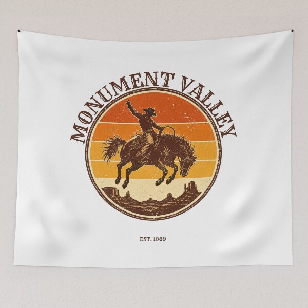 Item preview, Retro Monument Valley Sunset Cowboy designed and sold by Piising.