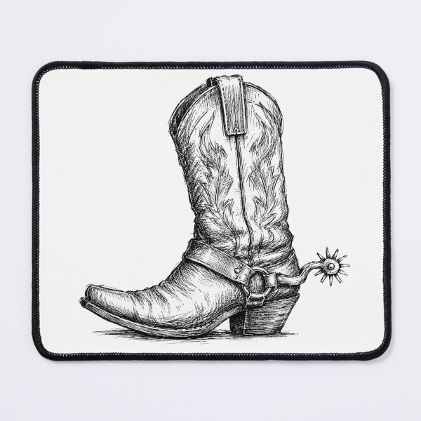 Item preview, Vintage Cowboy Boot Hand-Drawn Ink Sketch designed and sold by Piising.