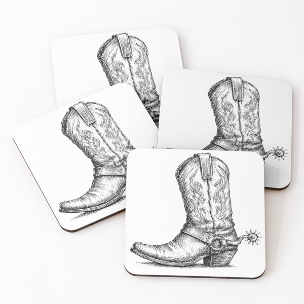 Item preview, Vintage Cowboy Boot Hand-Drawn Ink Sketch designed and sold by Piising.