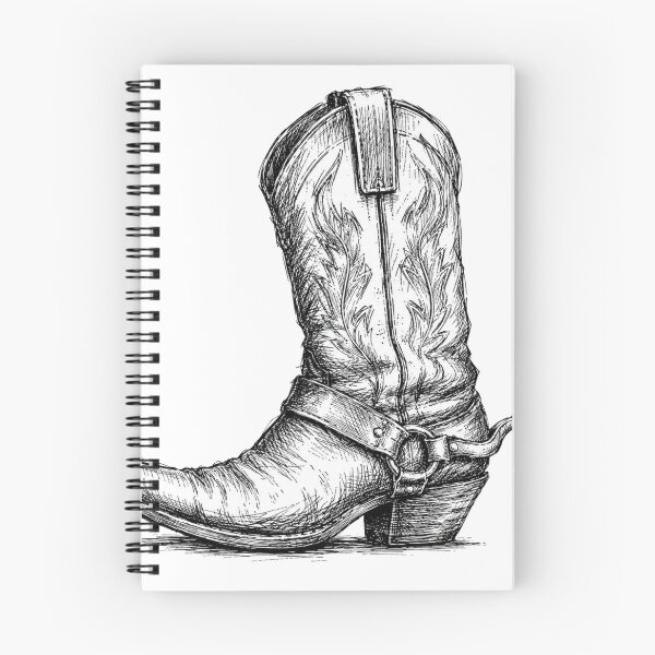 Item preview, Vintage Cowboy Boot Hand-Drawn Ink Sketch designed and sold by Piising.