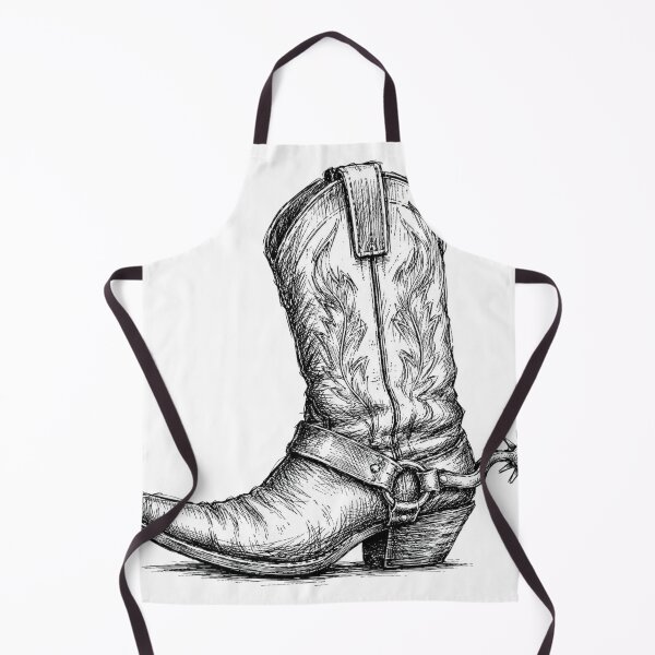 Item preview, Vintage Cowboy Boot Hand-Drawn Ink Sketch designed and sold by Piising.