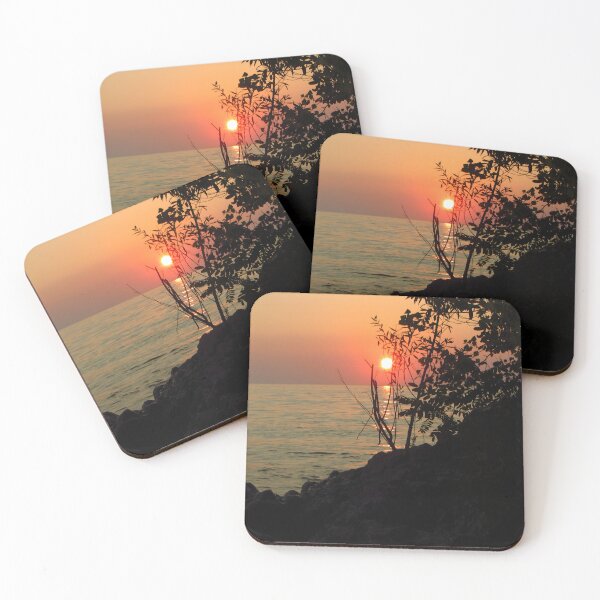 Item preview, Golden Ocean Sunset Silhouette Tree Leaves designed and sold by BetweenForms.