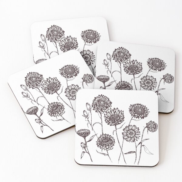 Item preview, Pen + Ink everlasting daisies designed and sold by Bloominbush.