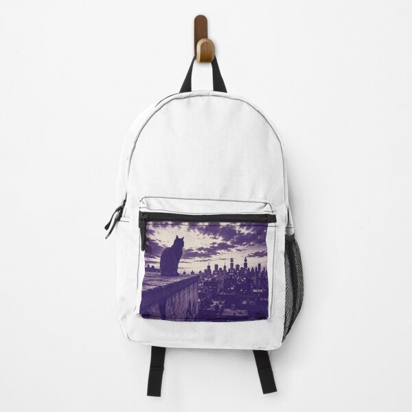 Item preview, Nine Lives Vintage Purple Cat City Skyline Retro designed and sold by Piising.