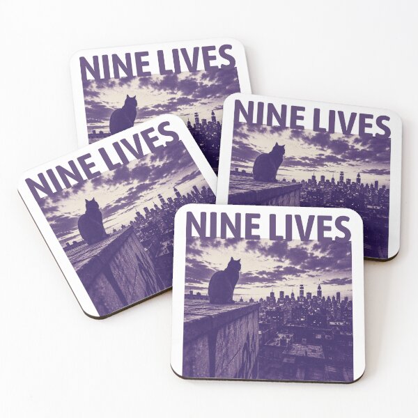 Item preview, Nine Lives Vintage Purple Cat City Skyline Retro designed and sold by Piising.