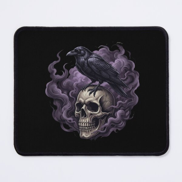 Item preview, Raven on Skull: Mystic Purple Smoke and Gothic Omen designed and sold by SipWithStyleArt.
