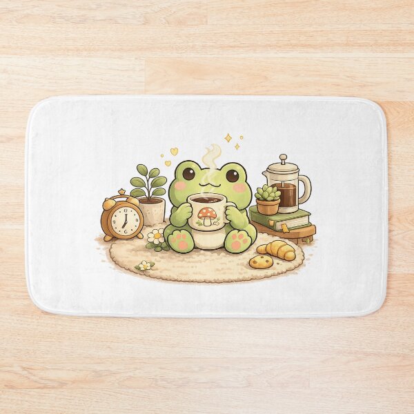 Item preview, Mimo's Morning Coffee | Cute Frog Coffee Sticker designed and sold by Maystro-design.