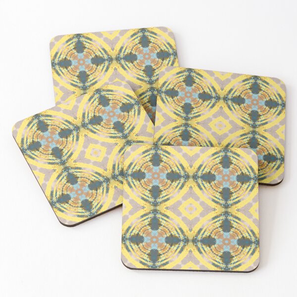 Item preview, Abstract Geometric Pattern in Yellow, Beige and Blue designed and sold by SweetLilith.