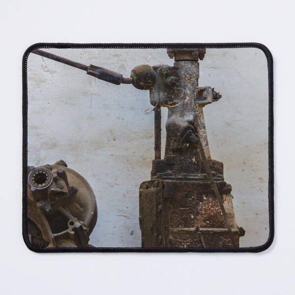 Item preview, Rusty Vintage Gearbox and Mechanical Parts Against Peeling Wall in Abandoned Workshop designed and sold by Nmallia.
