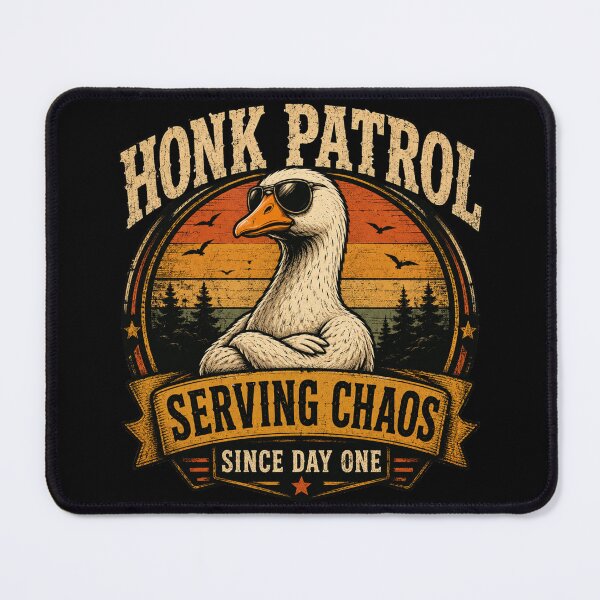 Item preview, Honk Patrol Serving Chaos Since Day One Vintage Goose Meme Artwork designed and sold by JustCrafted.