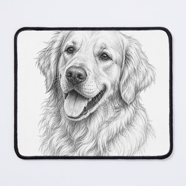 Item preview, Hand-Drawn Golden Retriever Fine Art designed and sold by Piising.